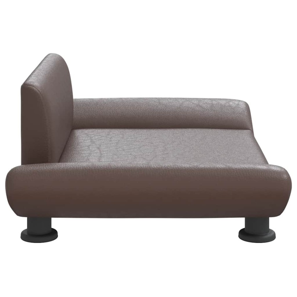 Cama para perros de cuero sintético marrón 70x45x28