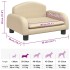 Cama para perros de tela crema 50x40x30