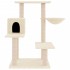 Rascador para gatos con postes de sisal color crema 82,5