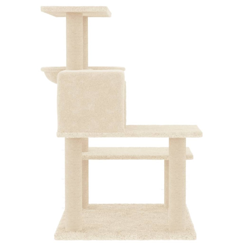 Rascador para gatos con postes de sisal color crema 82,5