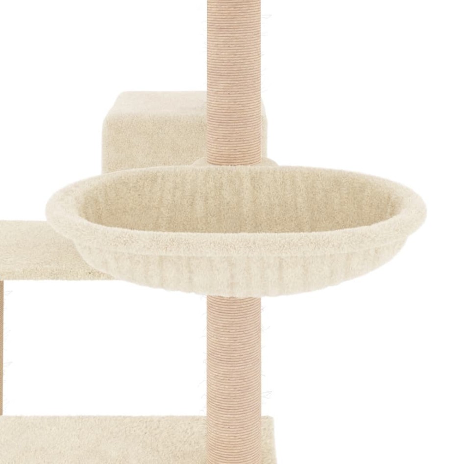 Rascador para gatos con postes de sisal color crema 82,5