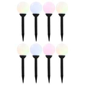 Lámparas solares esféricas de exterior 8 uds LED RGB 15