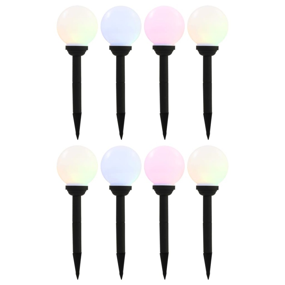 Lámparas solares esféricas de exterior 8 uds LED RGB 15