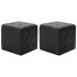 Puf 2 unidades cuero sintético negro 30x30x30