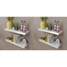 Estantes de pared 4 unidades blanco 60