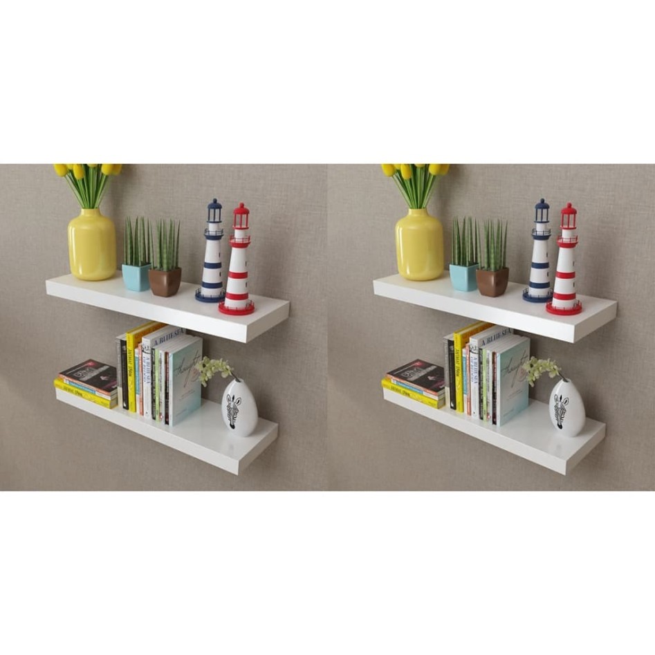 Estantes de pared 4 unidades blanco 60