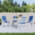 Cojín silla de jardín respaldo alto 4 uds tela azul 120x50x3