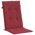 Cojín silla de jardín respaldo alto 6 uds tela rojo 120x50x3