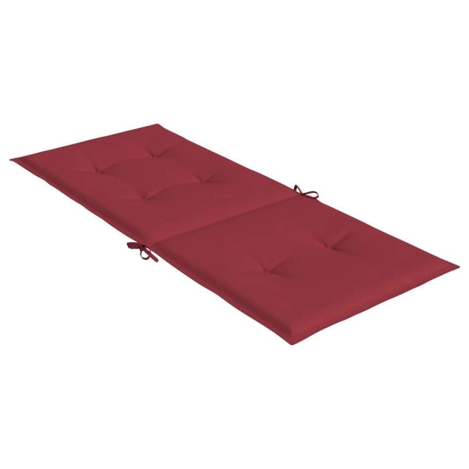 Cojín silla de jardín respaldo alto 6 uds tela rojo 120x50x3