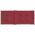 Cojín silla de jardín respaldo alto 6 uds tela rojo 120x50x3