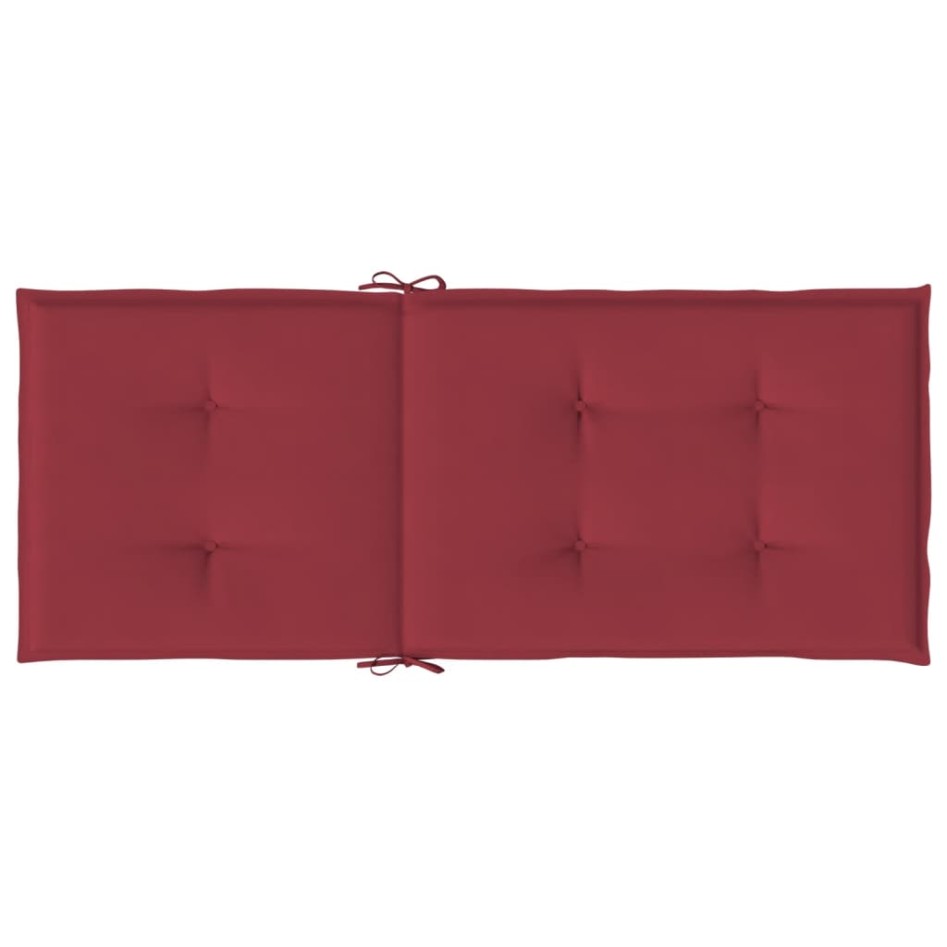 Cojín silla de jardín respaldo alto 6 uds tela rojo 120x50x3