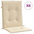 Cojín de silla de jardín respaldo bajo 6 uds tela Oxford