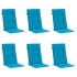 Cojín silla de jardín respaldo alto 6 uds tela azul 120x50x3