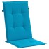 Cojín silla de jardín respaldo alto 6 uds tela azul 120x50x3