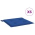Cojines de silla de jardín 6 uds tela Oxford azul 40x40x3