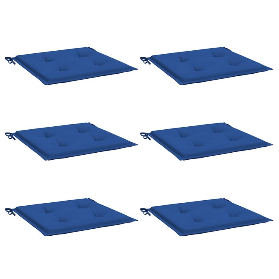 Cojines de silla de jardín 6 uds tela Oxford azul 40x40x3
