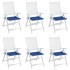 Cojines de silla de jardín 6 uds tela Oxford azul 40x40x3