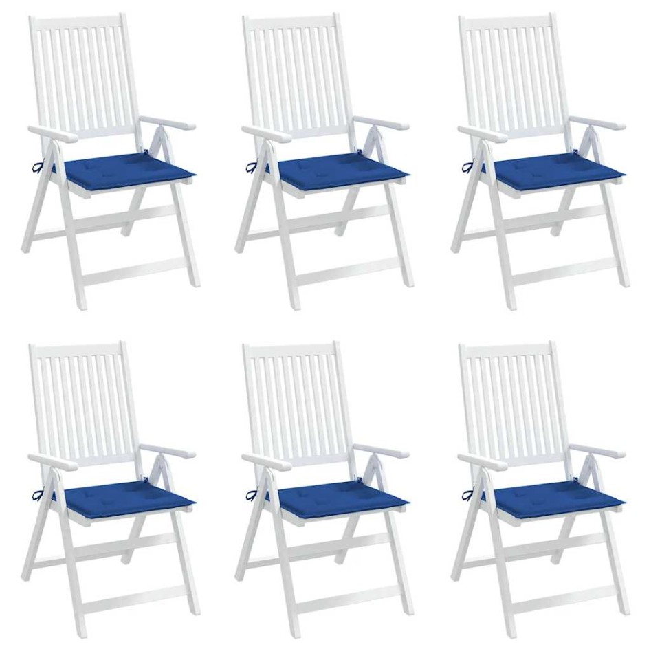 Cojines de silla de jardín 6 uds tela Oxford azul 40x40x3