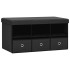 Banco de almacenaje plegable lino sintético negro 76x38x38