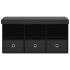 Banco de almacenaje plegable lino sintético negro 76x38x38