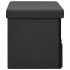Banco de almacenaje plegable lino sintético negro 76x38x38