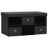 Banco de almacenaje plegable lino sintético negro 76x38x38
