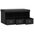Banco de almacenaje plegable lino sintético negro 76x38x38
