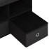 Banco de almacenaje plegable lino sintético negro 76x38x38