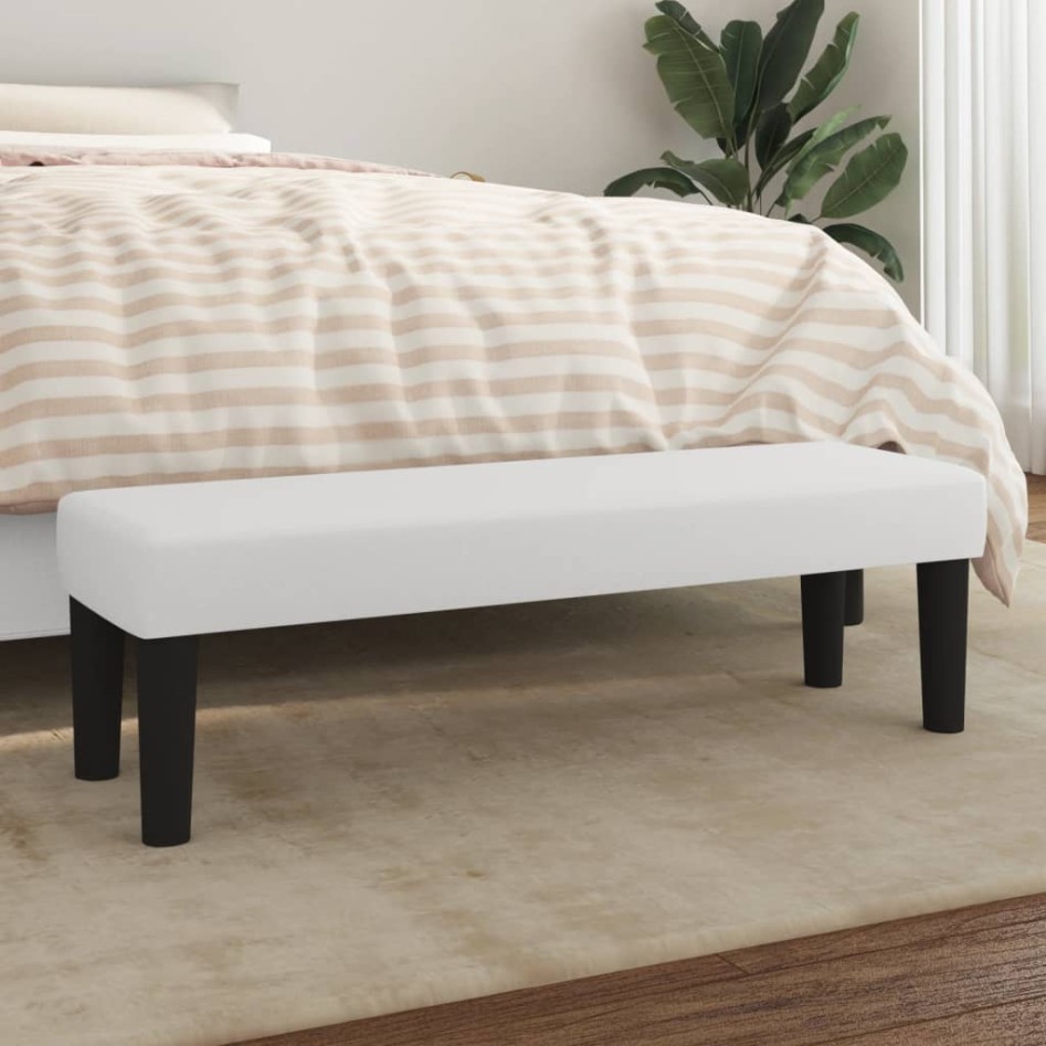 Banco de cuero sintético blanco 100x30x30