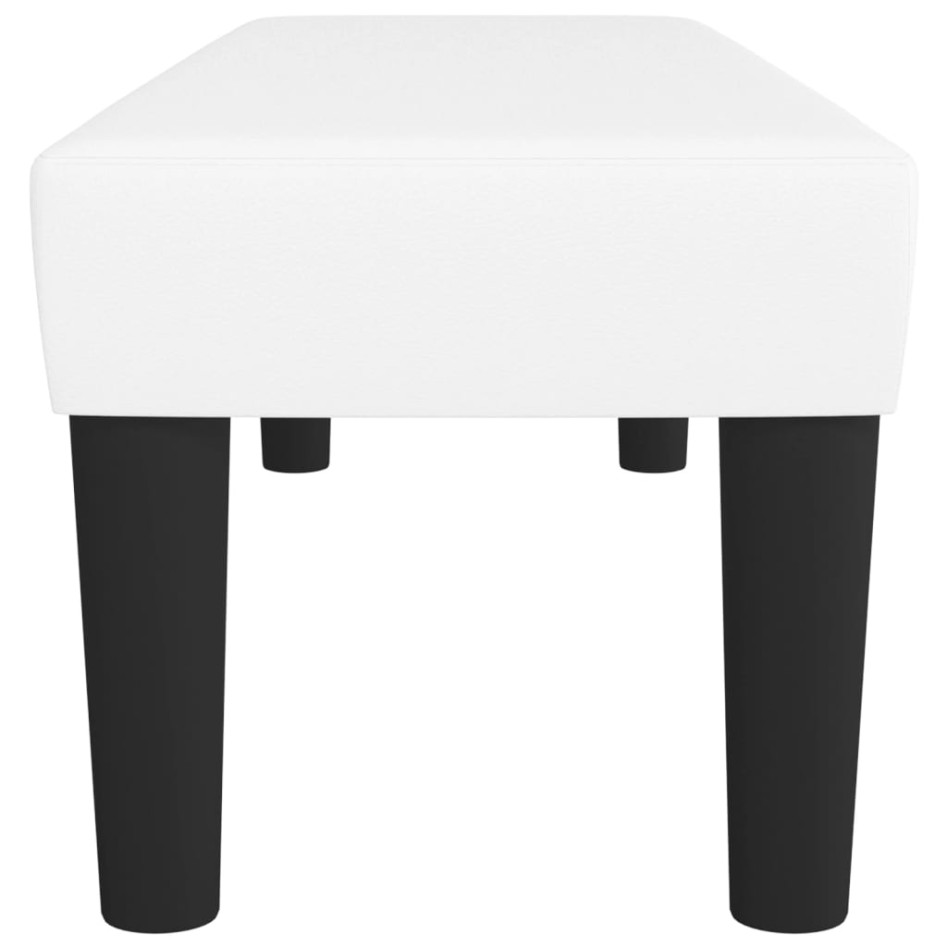 Banco de cuero sintético blanco 100x30x30