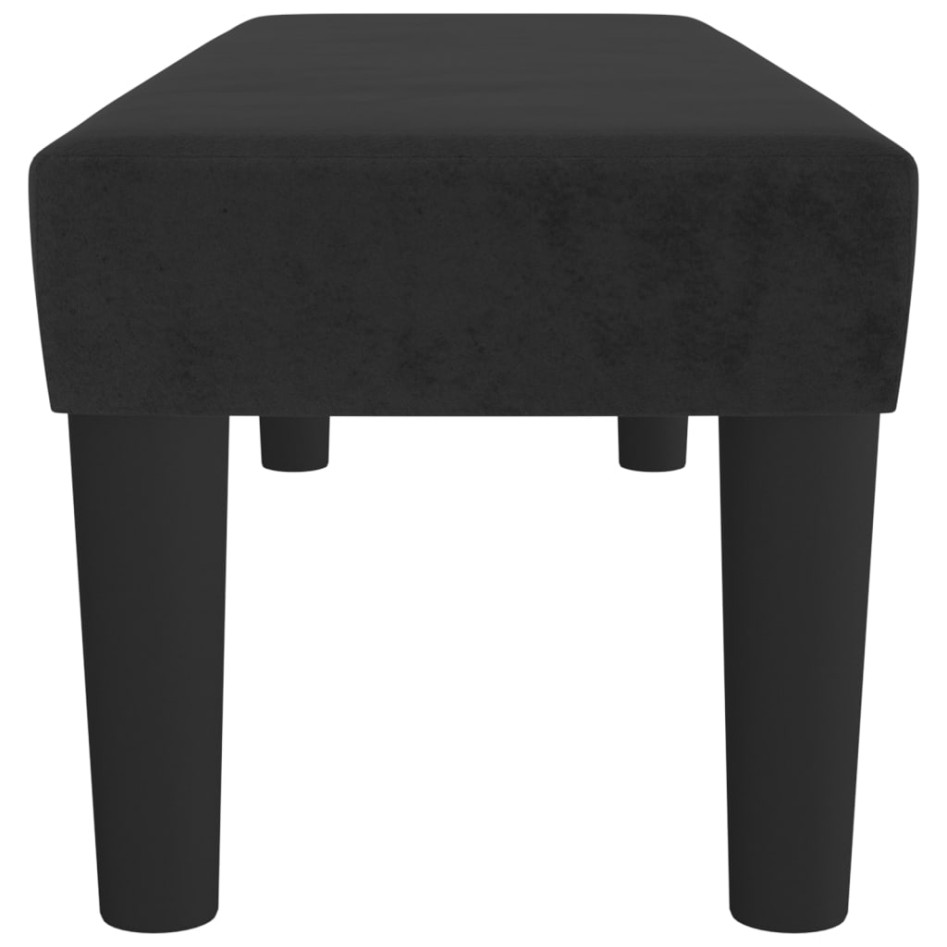 Banco de terciopelo negro 100x30x30
