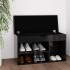 vi Banco zapatero con cojín madera de ingeniería negro