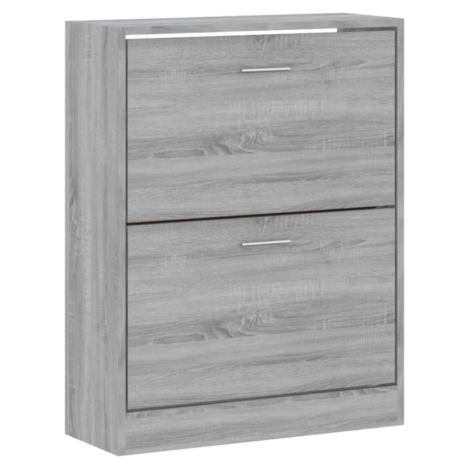 Mueble zapatero madera contrachapada gris Sonoma 63x24x81