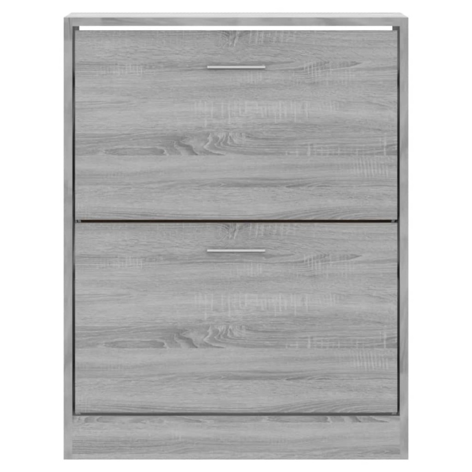 Mueble zapatero madera contrachapada gris Sonoma 63x24x81