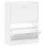 Mueble zapatero madera contrachapada blanco brillo 63x24x81