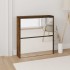 Mueble zapatero con espejo 2 niveles roble ahumado 63x17x67