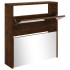 Mueble zapatero con espejo 2 niveles roble ahumado 63x17x67