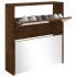 Mueble zapatero con espejo 2 niveles roble ahumado 63x17x67