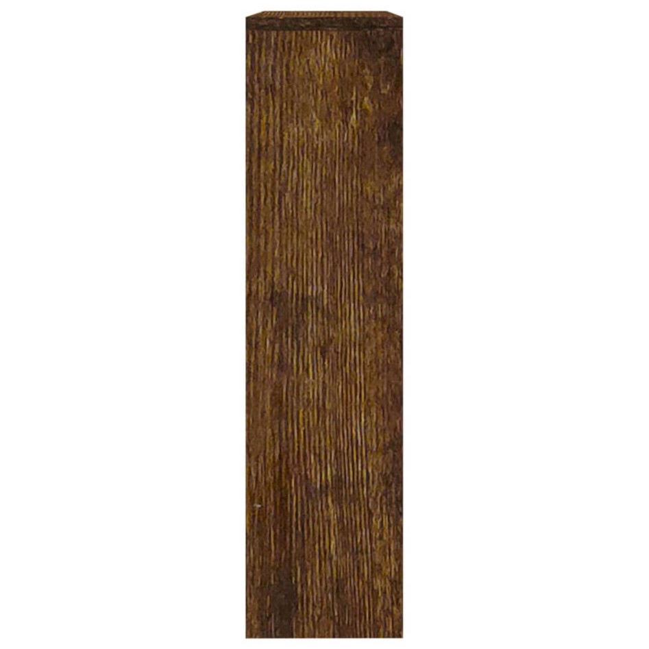 Mueble zapatero con espejo 2 niveles roble ahumado 63x17x67