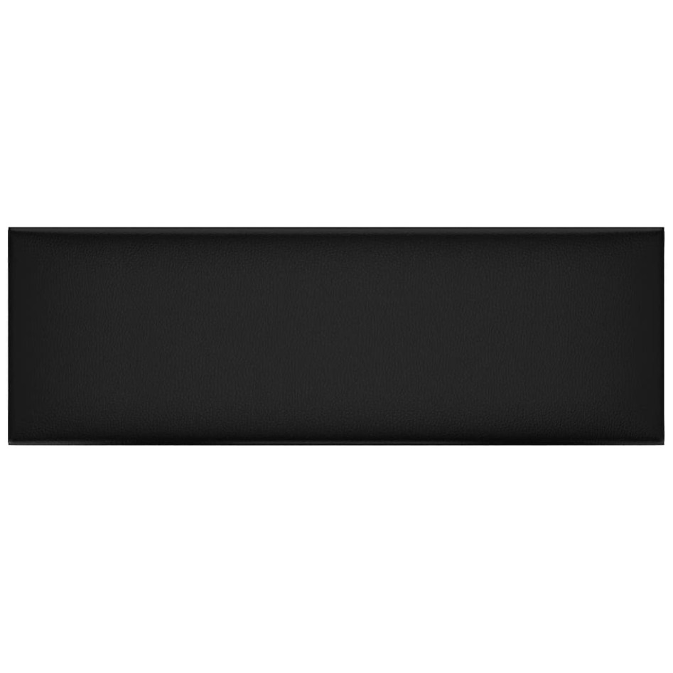 Paneles de pared 12 uds cuero sintético negro 90x30 cm 3,24