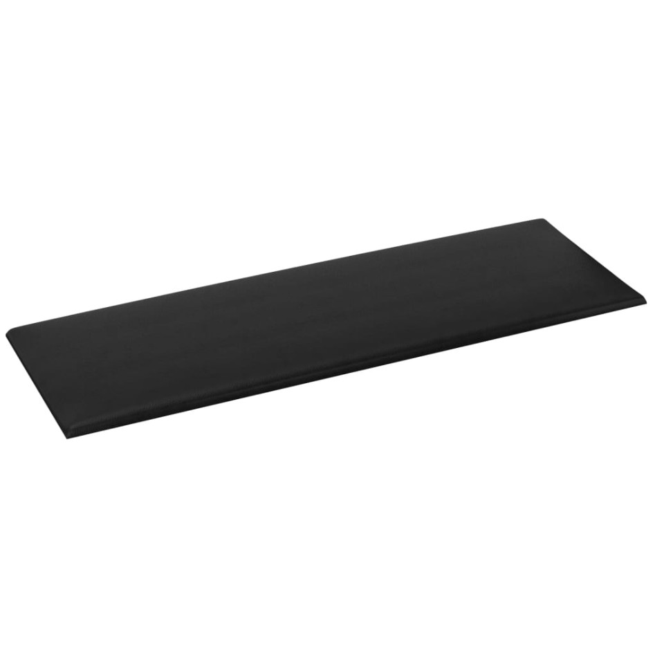 Paneles de pared 12 uds cuero sintético negro 90x30 cm 3,24