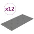 Paneles de pared 12 uds cuero sintético gris 60x30 cm 2,16