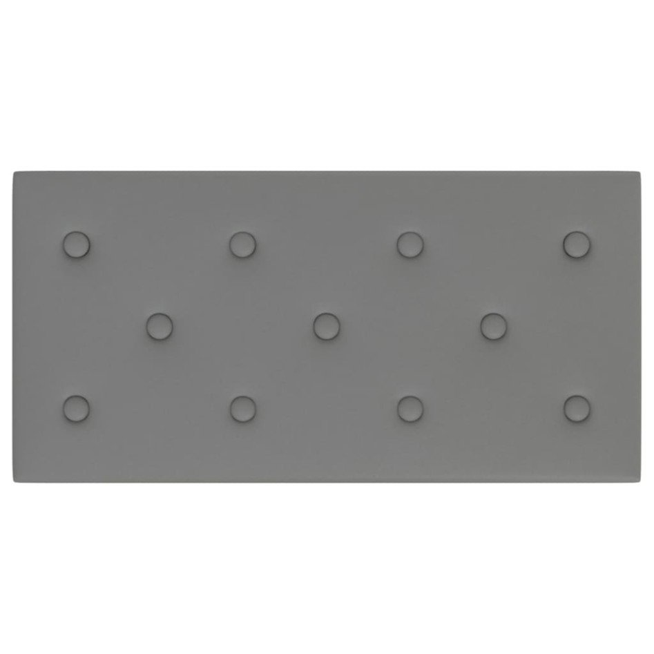 Paneles de pared 12 uds cuero sintético gris 60x30 cm 2,16