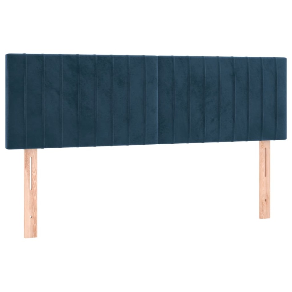 Cabeceros 2 unidades terciopelo azul oscuro 72x5x78/88