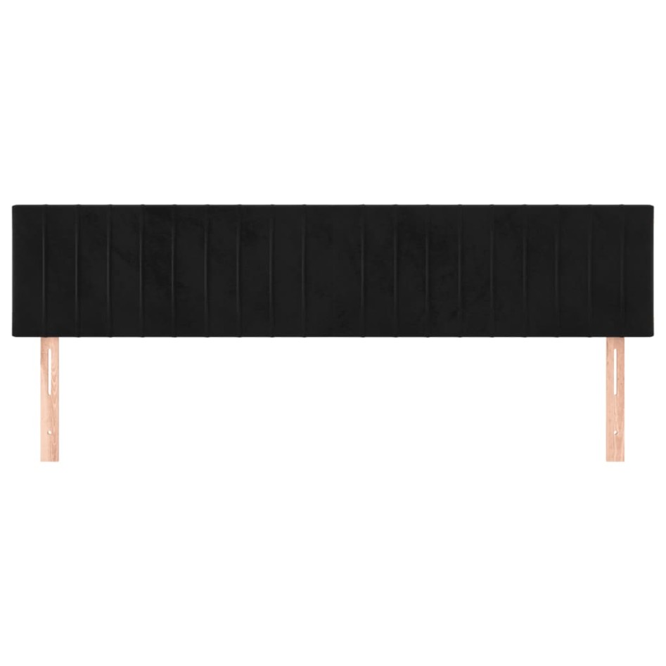 Cabeceros 2 unidades de terciopelo negro 90x5x78/88