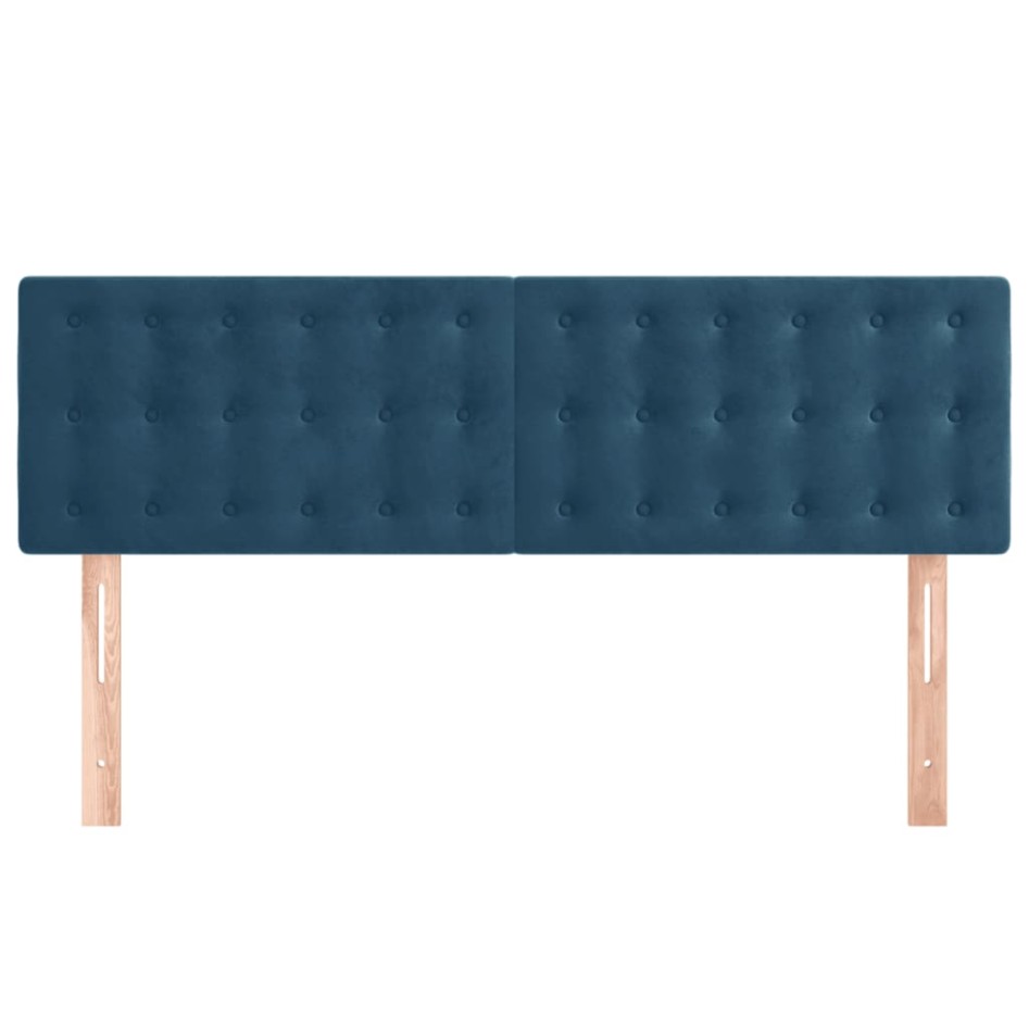 Cabeceros 2 unidades terciopelo azul oscuro 72x5x78/88