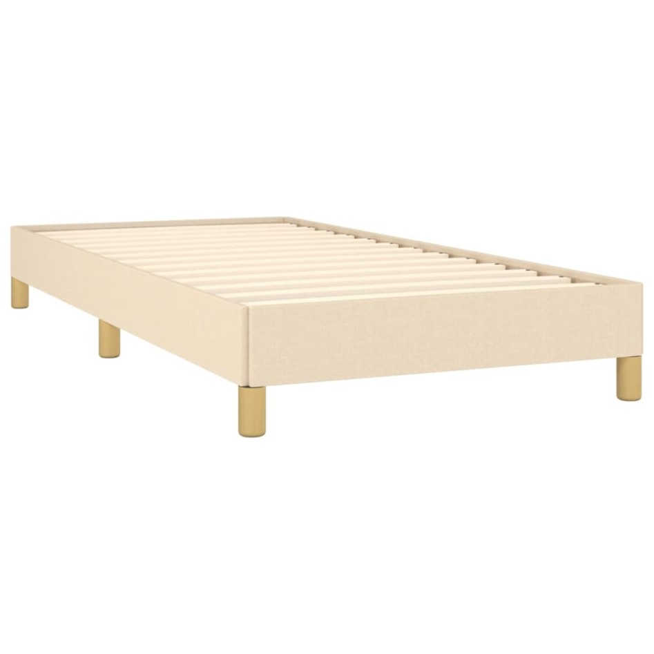 Estructura de cama sin colchón tela crema 90x200