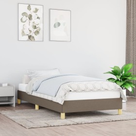 Estructura de cama sin colchón tela gris taupe 100x200