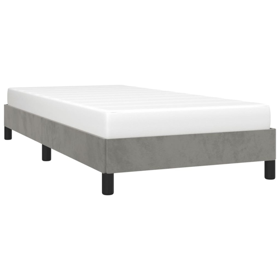 Estructura de cama sin colchón terciopelo gris claro 90x200