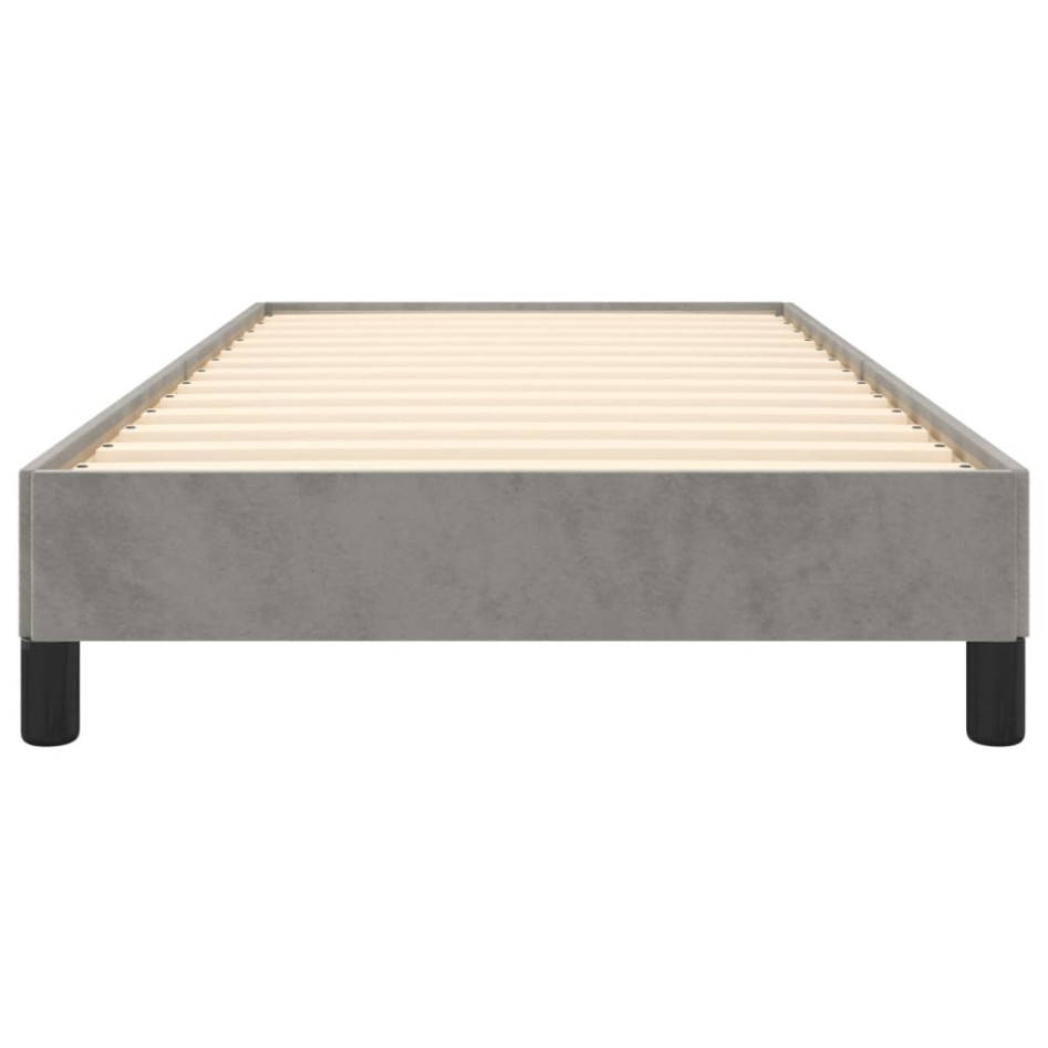 Estructura de cama sin colchón terciopelo gris claro 90x200